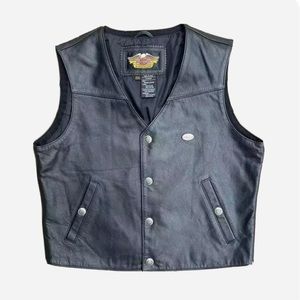 Harley Davidson Leather 2XL Black Vest